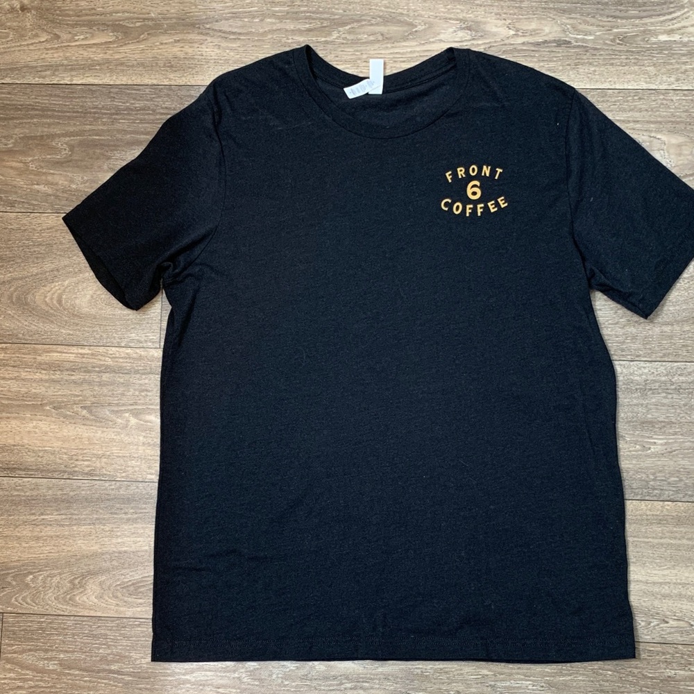 Bella Canvas Black Tee Front 6 Coffee